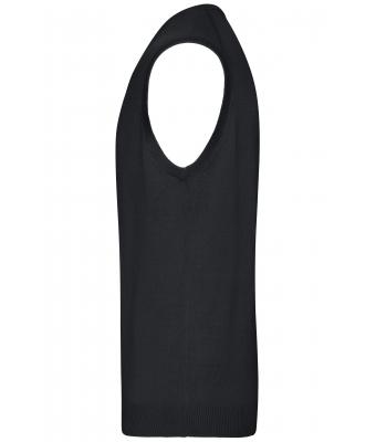 Heren Men's V-Neck Pullunder Zwart 8058