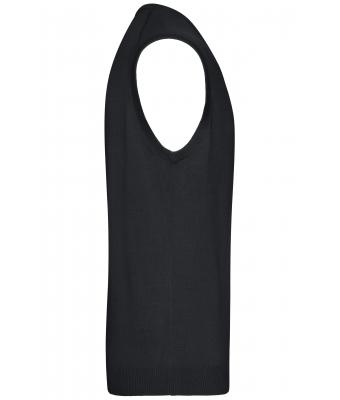 Heren Men's V-Neck Pullunder Zwart 8058