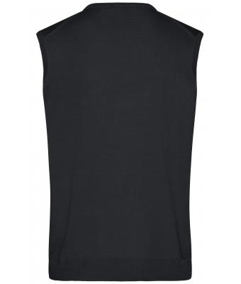 Heren Men's V-Neck Pullunder Zwart 8058