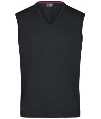 Heren Men's V-Neck Pullunder Zwart 8058