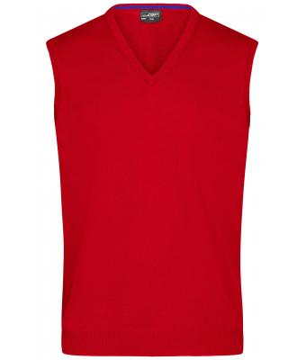 Homme Pull sans manches  col V homme Rouge 8058