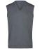 Homme Pull sans manches col V homme Gris-chiné 8058