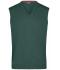 Homme Pull sans manches col V homme Vert-forêt 8058