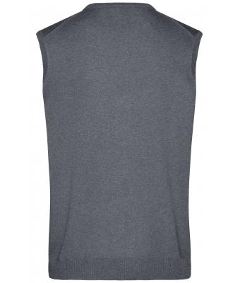 Homme Pull sans manches col V homme Gris-chiné 8058
