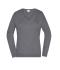 Damen Ladies' V-Neck Pullover Grey-heather 8059