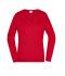 Damen Ladies' V-Neck Pullover Red 8059