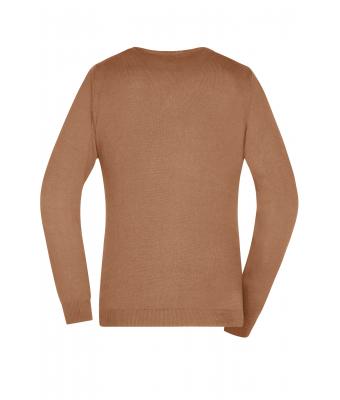 Dames Ladies' V-Neck Pullover Kameel 8059