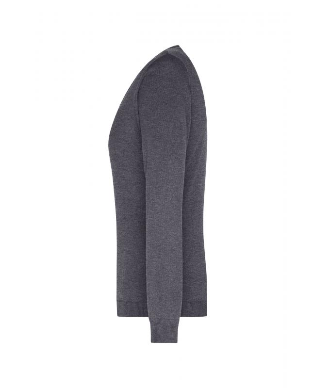 Damen Ladies' V-Neck Pullover Anthracite-melange 8059