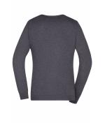 Damen Ladies' V-Neck Pullover Anthracite-melange 8059