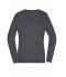 Damen Ladies' V-Neck Pullover Anthracite-melange 8059