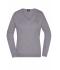 Damen Ladies' V-Neck Pullover Grey-heather 8059