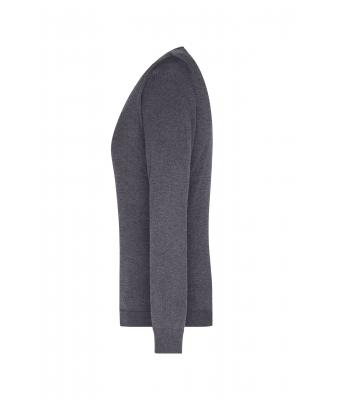 Dames Ladies' V-Neck Pullover Antraciet-melange 8059