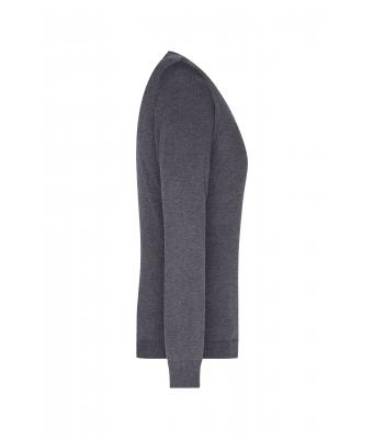 Dames Ladies' V-Neck Pullover Antraciet-melange 8059