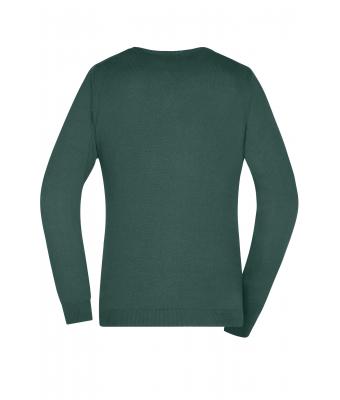 Damen Ladies' V-Neck Pullover Forest-green 8059