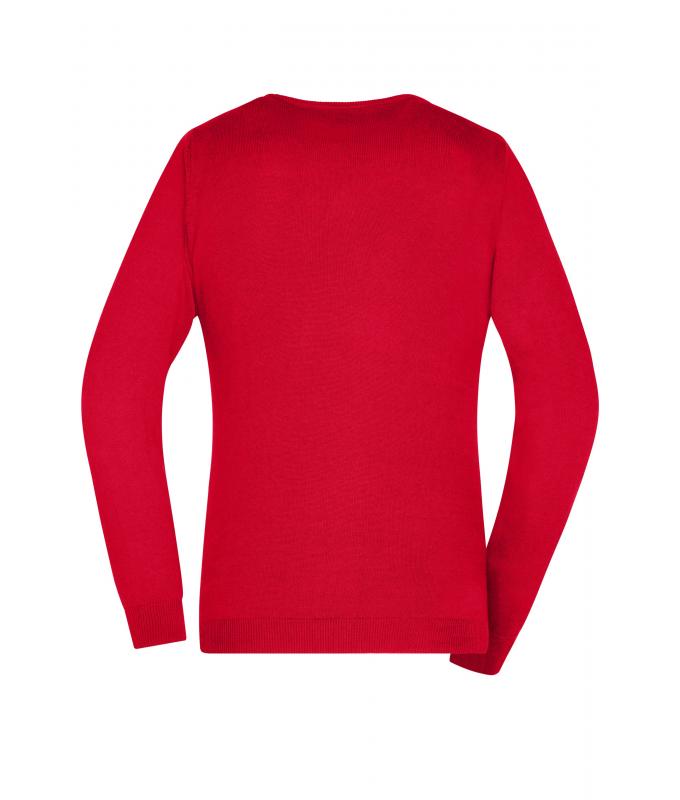 Ladies Ladies' V-Neck Pullover Red 8059