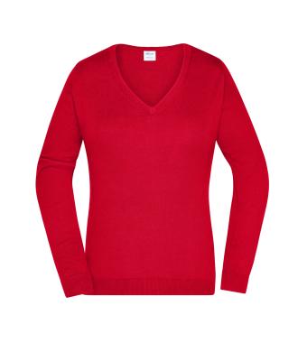 Ladies Ladies' V-Neck Pullover Red 8059