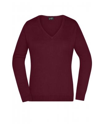 Ladies Ladies' V-Neck Pullover Bordeaux 8059