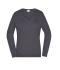 Dames Ladies' V-Neck Pullover Antraciet-melange 8059
