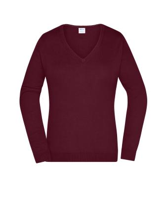 Dames Ladies' V-Neck Pullover Bordeaux 8059