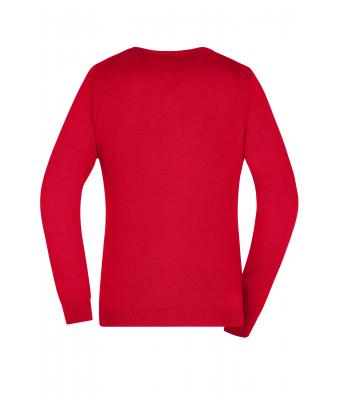 Damen Ladies' V-Neck Pullover Red 8059