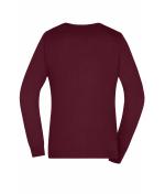 Damen Ladies' V-Neck Pullover Bordeaux 8059