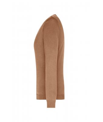 Femme Pull col V femme Chameau 8059