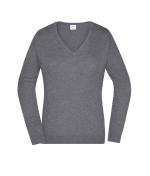 Femme Pull col V femme Gris-chiné 8059