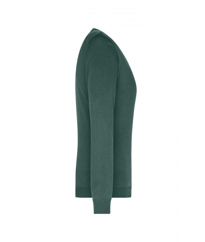Femme Pull col V femme Vert-forêt 8059