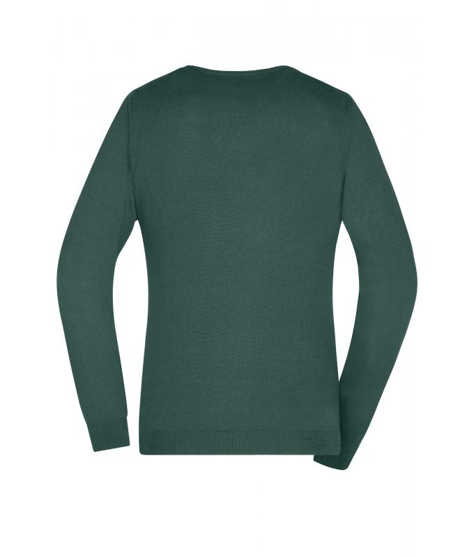 Femme Pull col V femme Vert-forêt 8059