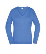 Femme Pull col V femme Bleu-glacier 8059