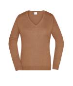 Femme Pull col V femme Chameau 8059