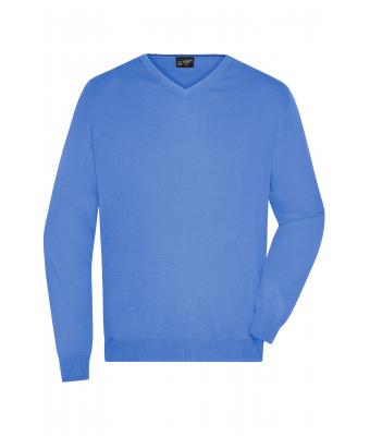 Men Men's V-Neck Pullover Glacier-blue 8060
