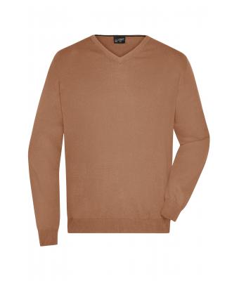 Herren Men's V-Neck Pullover Camel 8060