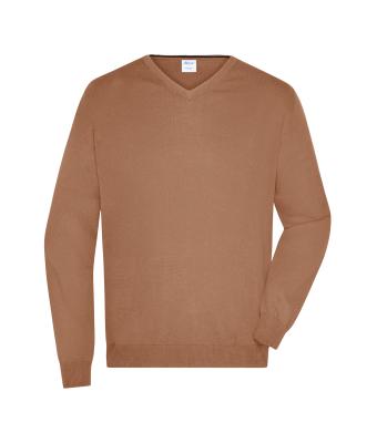 Heren Men's V-Neck Pullover Kameel 8060