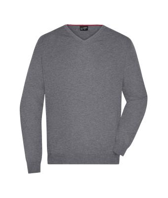 Herren Men's V-Neck Pullover Grey-heather 8060