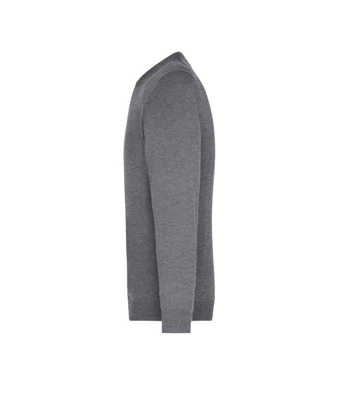Men Men's V-Neck Pullover Grey-heather 8060