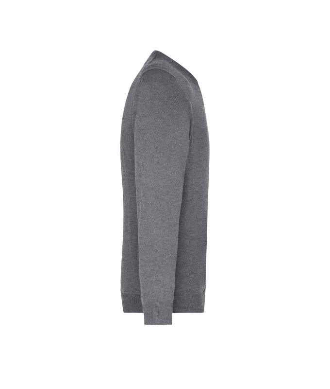 Men Men's V-Neck Pullover Grey-heather 8060
