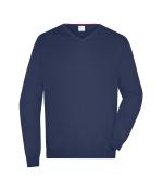 Men Men's V-Neck Pullover Navy 8060
