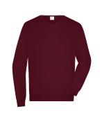 Men Men's V-Neck Pullover Bordeaux 8060