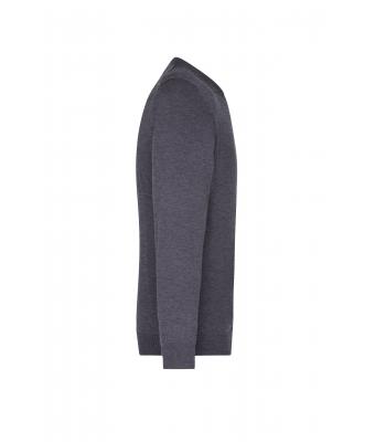Heren Men's V-Neck Pullover Antraciet-melange 8060