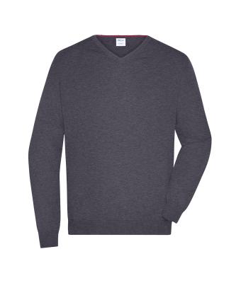 Heren Men's V-Neck Pullover Antraciet-melange 8060