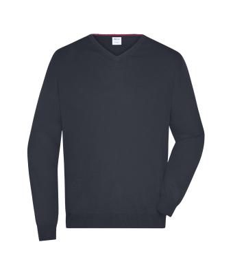 Herren Men's V-Neck Pullover Black 8060