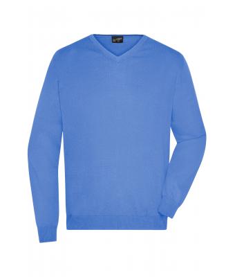 Homme Pull col V homme Bleu-glacier 8060