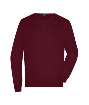 Homme Pull col V homme Bordeaux 8060