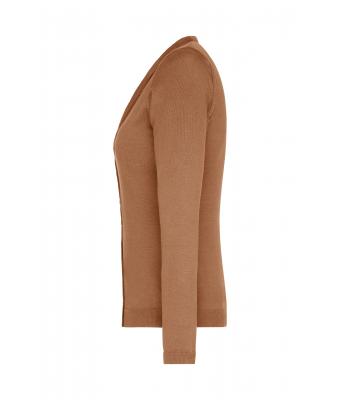 Dames Ladies' V-Neck Cardigan Kameel 8061