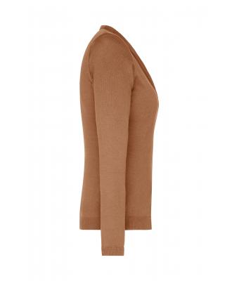 Dames Ladies' V-Neck Cardigan Kameel 8061