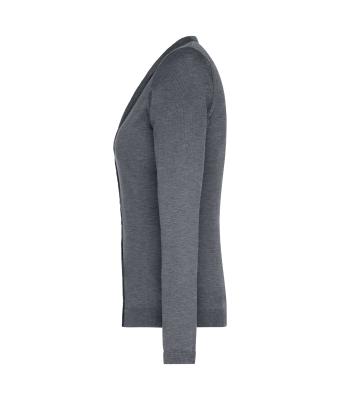 Ladies Ladies' V-Neck Cardigan Grey-heather 8061