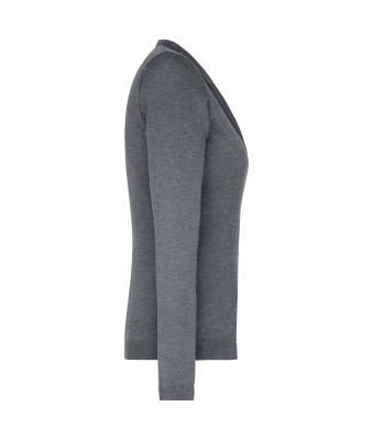 Ladies Ladies' V-Neck Cardigan Grey-heather 8061