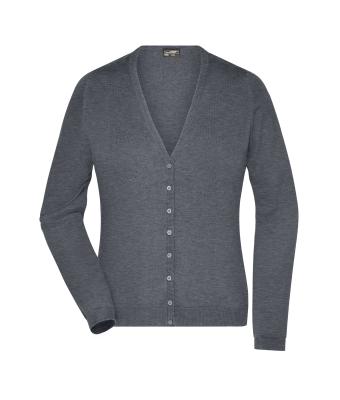 Ladies Ladies' V-Neck Cardigan Grey-heather 8061