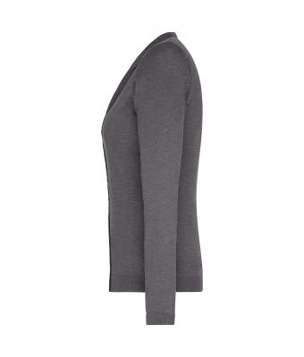 Dames Ladies' V-Neck Cardigan Antraciet-melange 8061